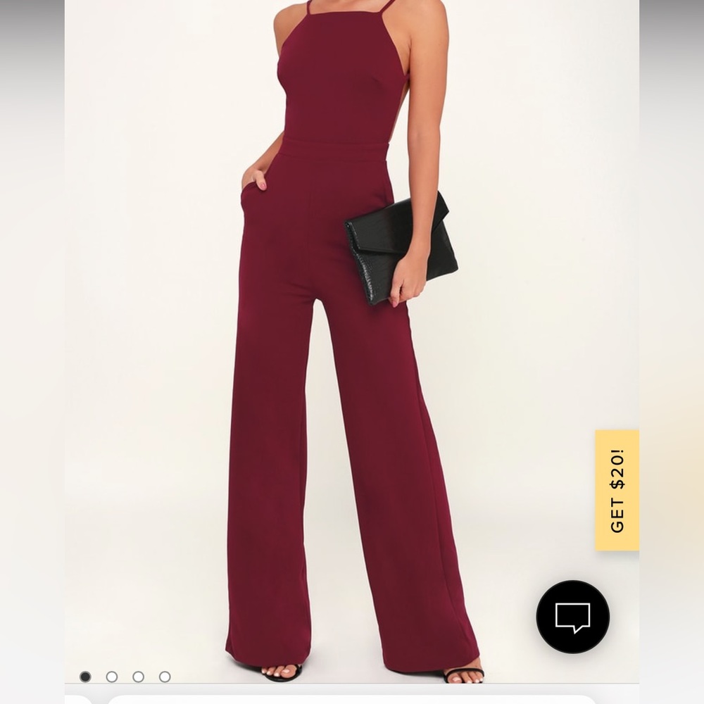 Lulus Maroon floor length jumper with open back